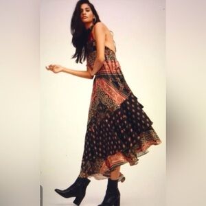 Free People Halter Neck Satin Dress Sz S